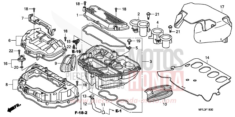 FILTRE A AIR de CBR1000RR "Fireblade" PEARL SUNBEAM WHITE (NHA66HA) de 2010